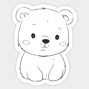 Сute white bear Sticker